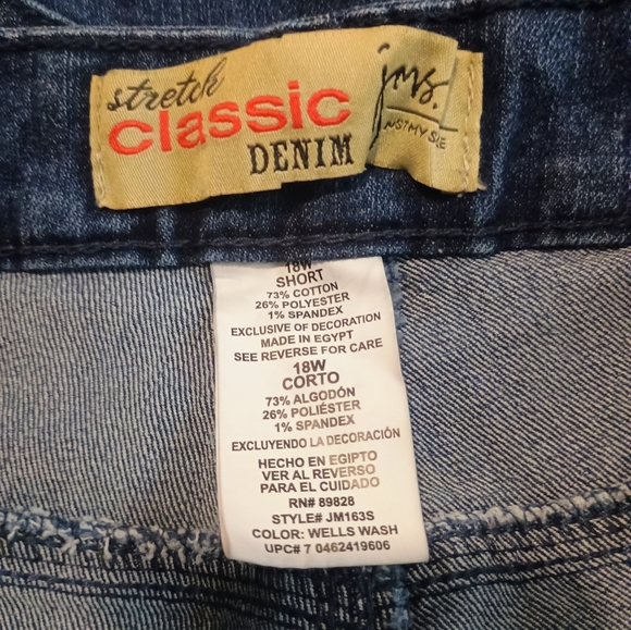 💙 NWOT Womens JMS Dark Wash Jeans 18W Casual Denim Movies Shopping Lunch Picnic - Picture 2 of 3